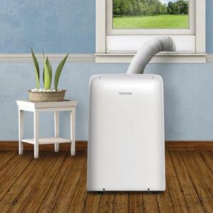 Toshiba 6,000 BTU Portable Air Conditioner Cools 250 Sq. Ft. with Dehumidifier and Remote Control in White